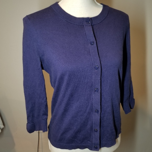 Kate Spade Live Colorfully Purple Cardigan Bow L - Picture 2 of 7